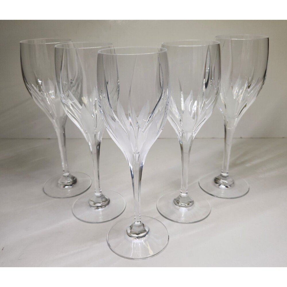 Set Of 5 Mikasa Flame D'Amore Water Goblets Glasses Wine 9" Discontinued - Picture 7 of 14